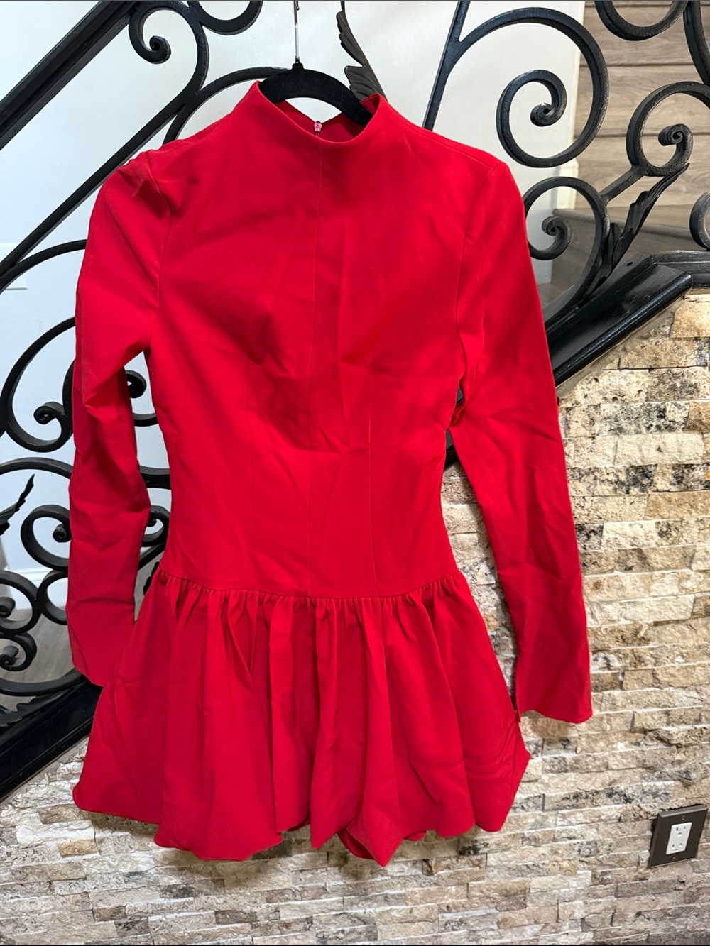 Commense Red Long-Sleeve Mini Dress